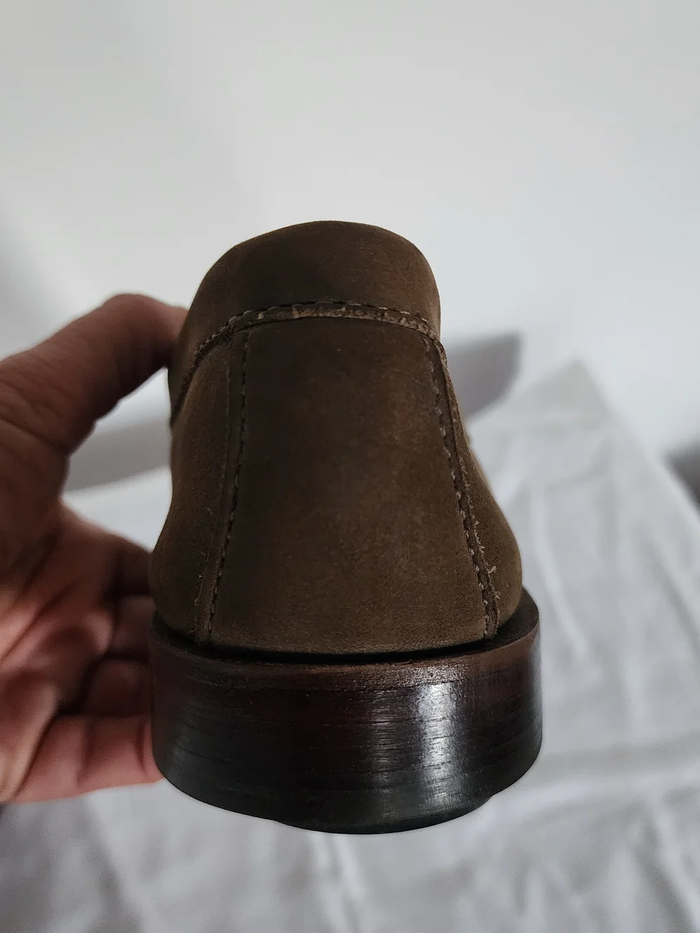 G.H. Bass & Co. Brown Suede Penny Loafers With Horseshoe Plates - Women's Size 8